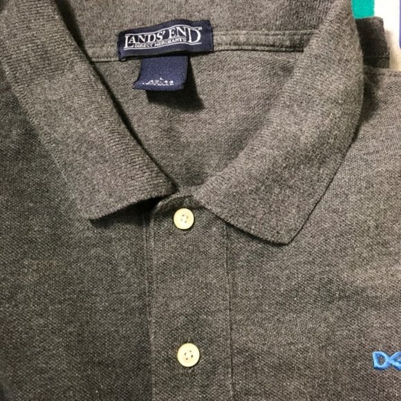 Lands' End Polo Microsoft DELL logo 100% Cotton L - Picture 2 of 6